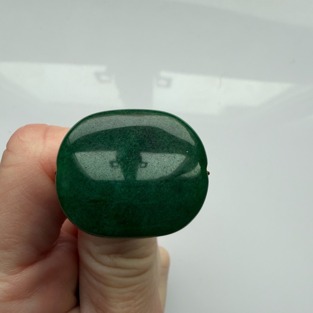Gold Wire Ring with Green Stone - Picture 2 of 5